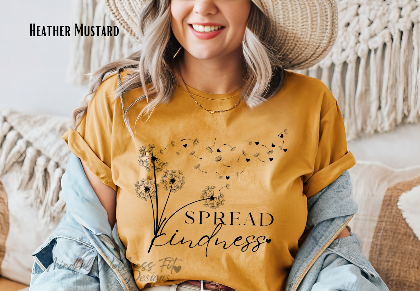 Spread Kindness Dandelion T‑Shirt — Inspirational Kindness Tee, Positive Message Shirt for Women