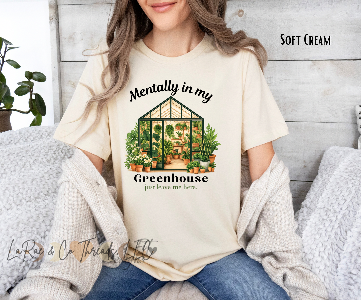Mentally In My Greenhouse T-Shirt — Plant Lover Tee, Gardening Shirt, Houseplant lover Tee,