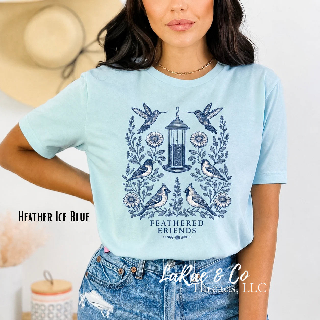 Floral 'Feathered Friends' Garden Shirt, Bird Watching Shirt, Vintage Hummingbird & Wildflower Tee, Cottaecore Bird Lover Shirt