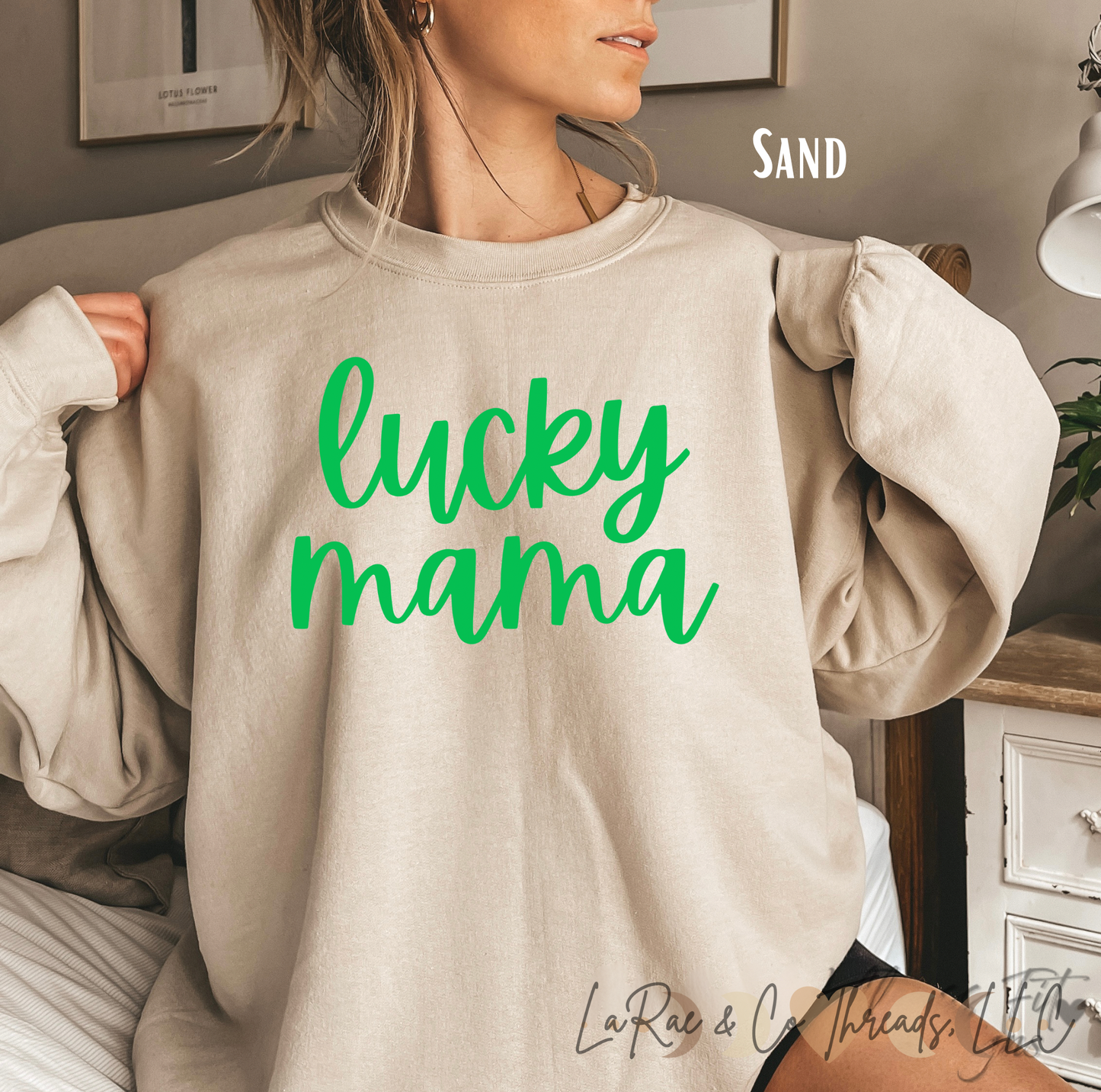 Lucky Mama Sweatshirt, Mom Life Sweatshirt, St. Patrick's Day Mama Sweater, Lucky Momma St. Patty's Day Sweatshirt, Gift for Her, Lucky Crewneck