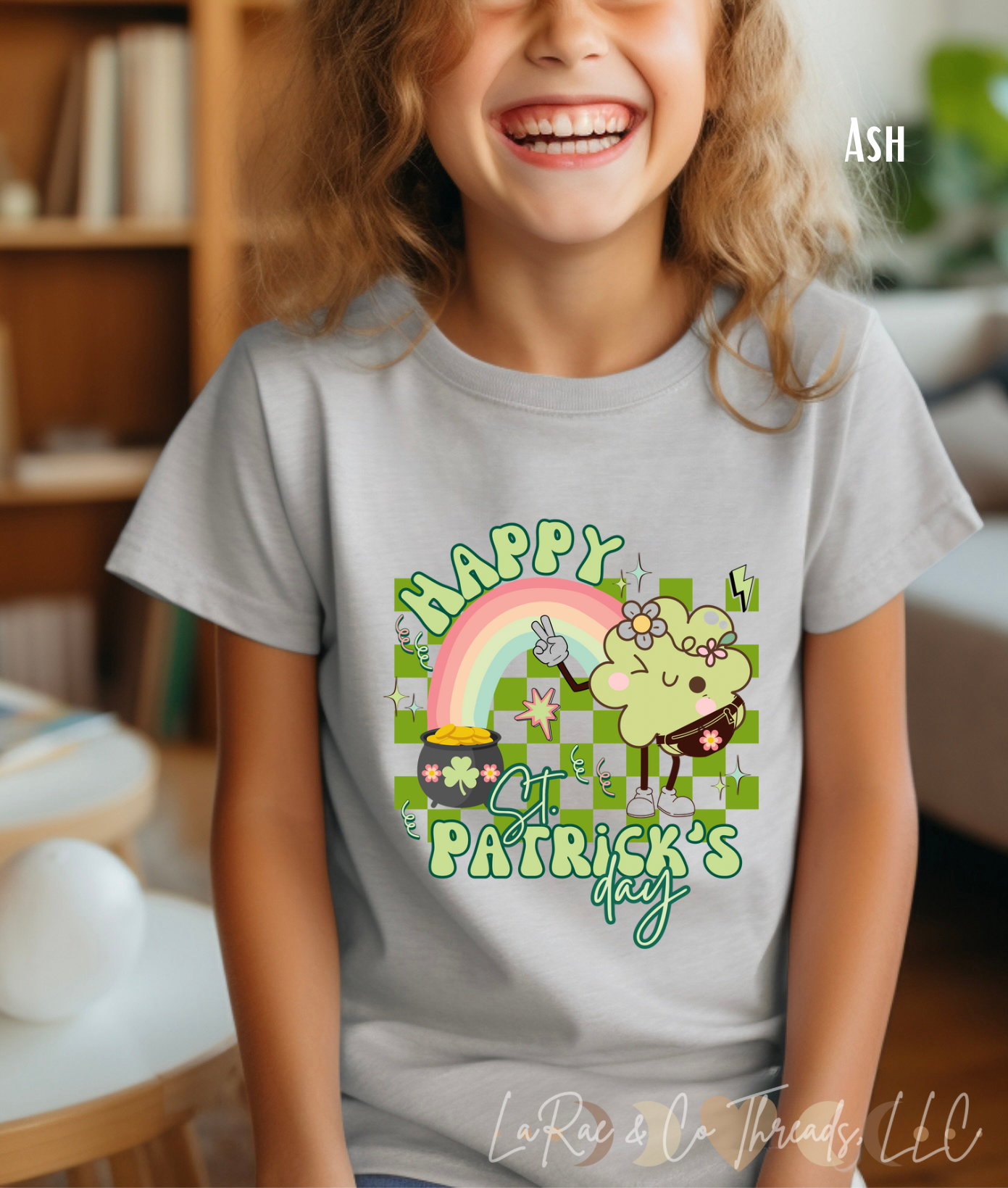 Kids Happy St. Patrick's Day Shirt, Kids Retro Lucky Shamrock Shirt, Vintage St. Patty's Day Youth Tee, Bougie Shamrock Kids Shirt, Youth Rainbow Pot of Gold Shirt