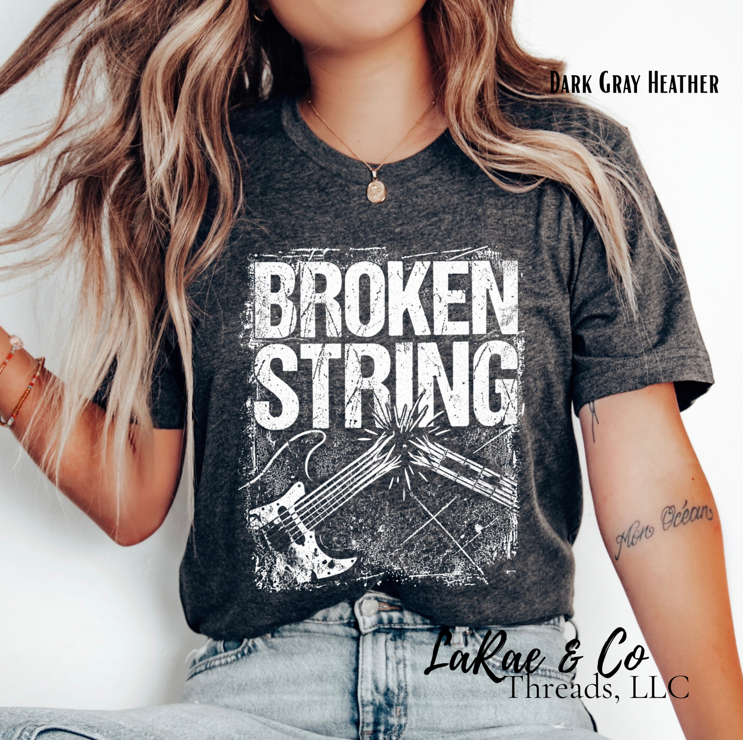 Broken String Guitar Tee — Vintage Grunge Rock Music Shirt, Broken String Rock Band Tee, Pike County, Illinois, Midwest Local Rock Band
