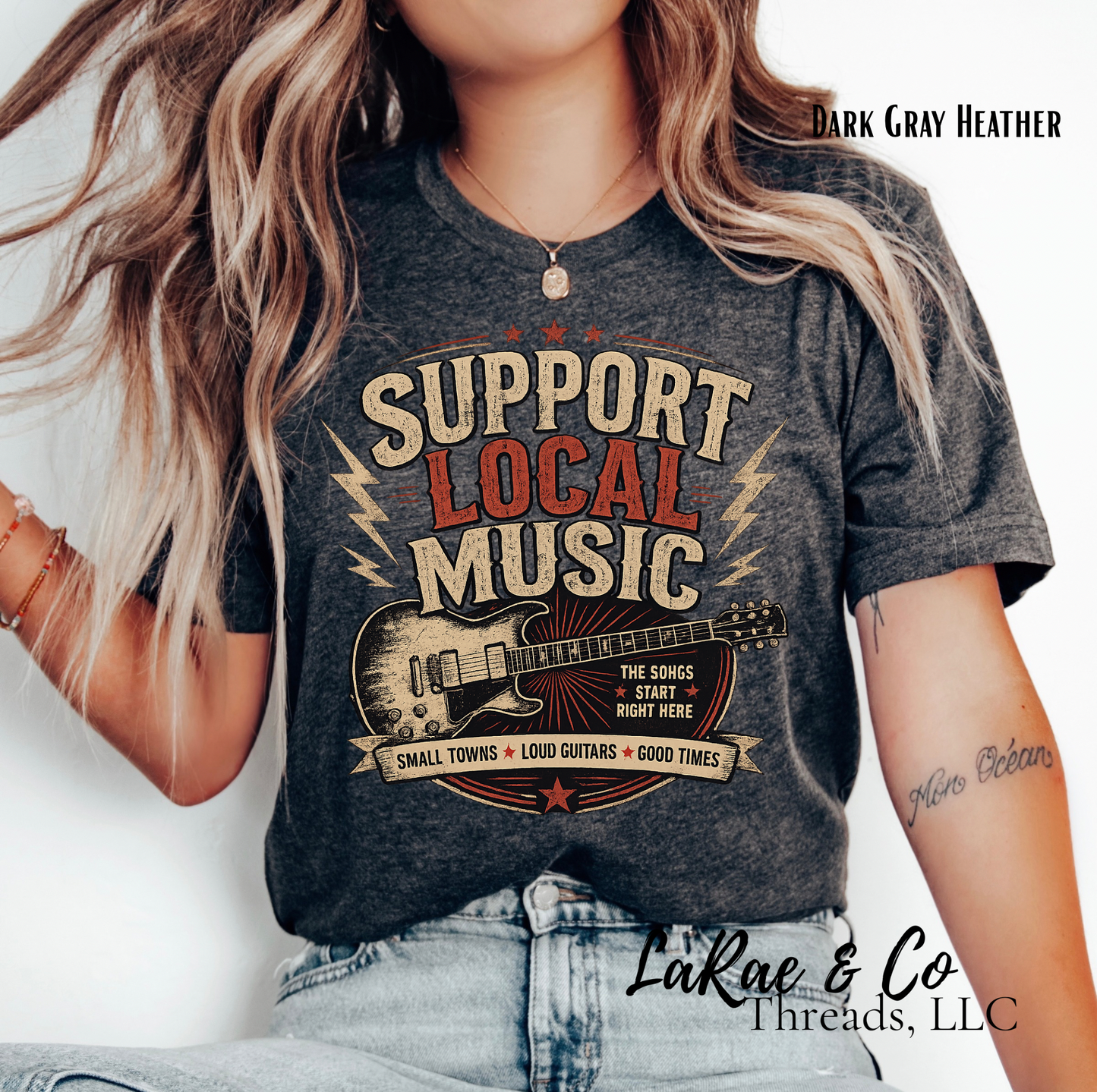Support Local Music Shirt – Vintage Guitar Concert Tee, Small Town Loud Guitar Good Times Shirt, Support Live Music Shirt, Music Lover Tee