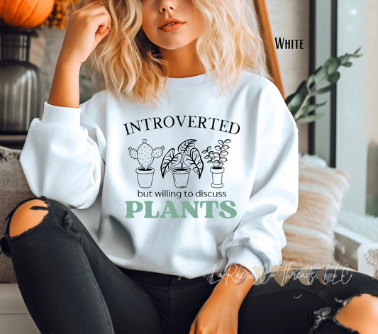 Introverted Plants Sweatshirt, Funny Plant Lover Sweatshirt, Gift for Plant Lovers, Cozy Social Anxiety Crew, Introvert Humor Sweatshirt, Plant Mom Life